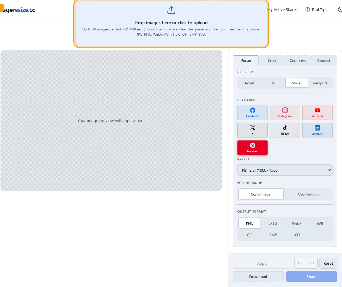 Step 1: Open the resizer — imageresize.cc