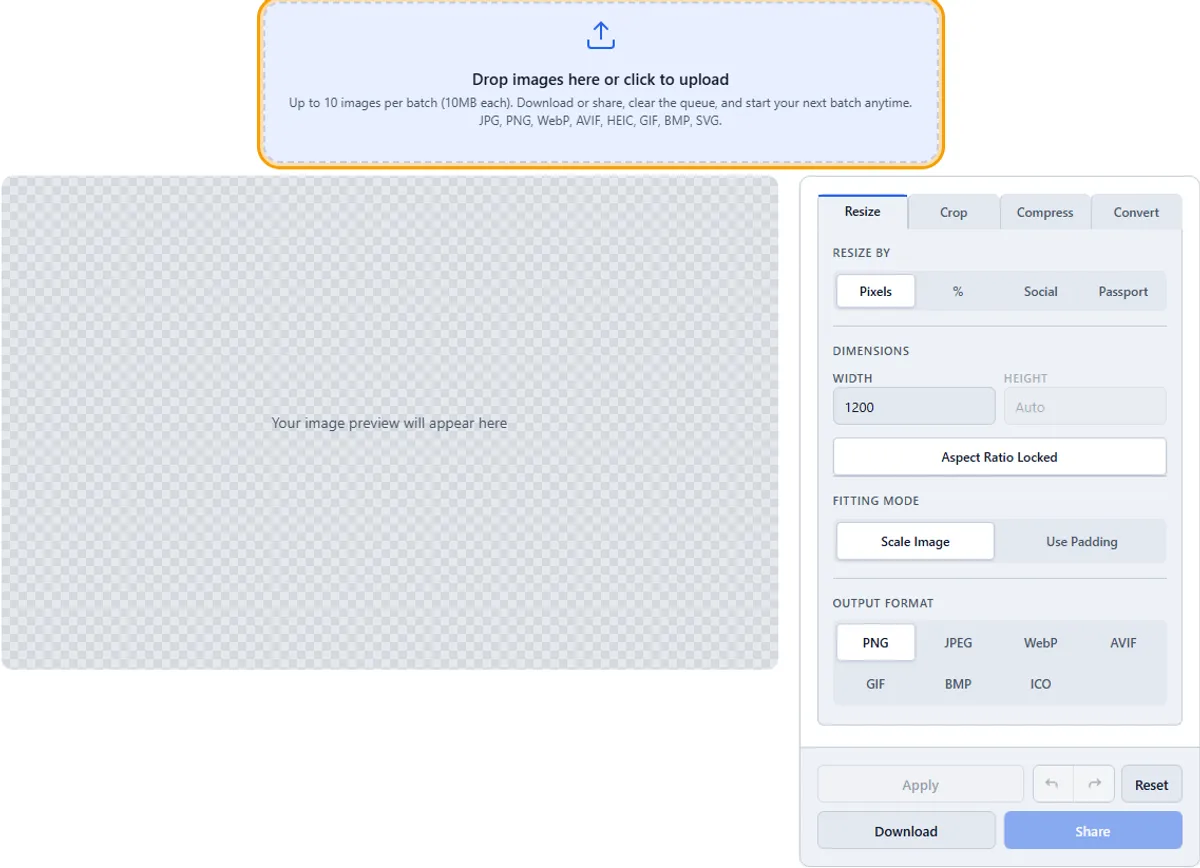 Step 1: Open the tool — imageresize.cc