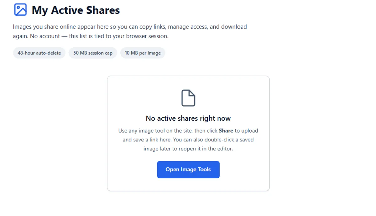 Step 1: Open My Active Shares — imageresize.cc